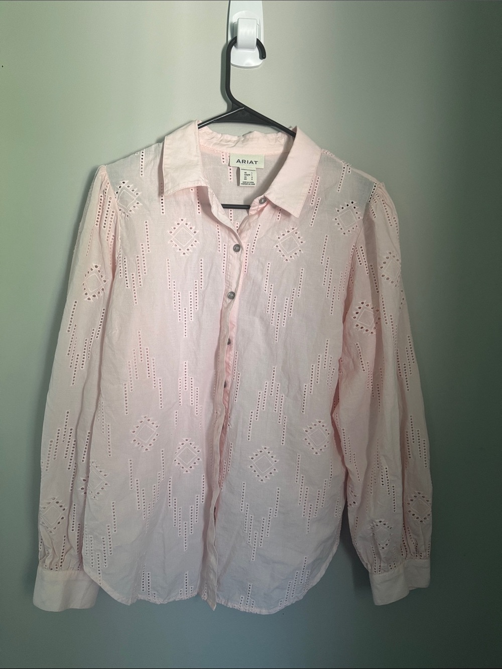 Ariat Pale Pink Eyelet Button-Down Shirt